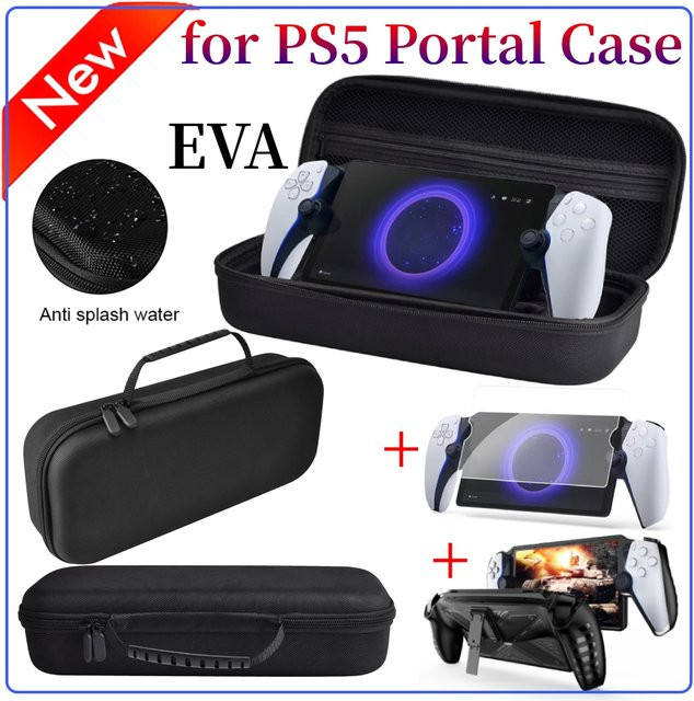 APWIKOGER Schutzhülle für PlayStation 5 Portal Handheld Spielekonsole, Harte Reise-Tragetasche, Schwarz - Bild 1