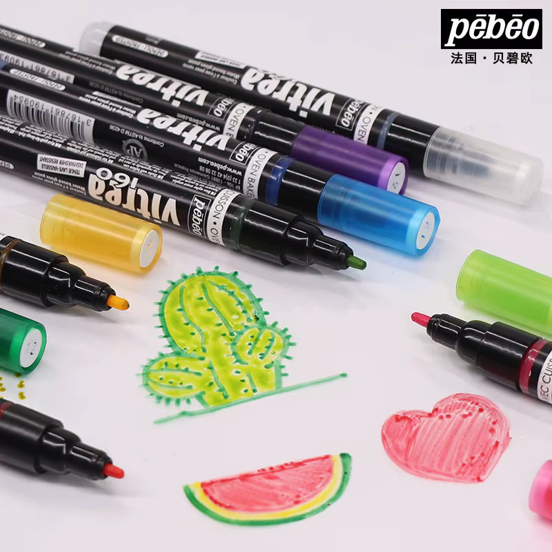 Pebeo Porcelaine China Paint Marker mit feiner Spitze in Multicolour für DIY-Kunstprojekte, hitzebeständig sowie mikrowellen- und spülmaschinenfest - Bild 4