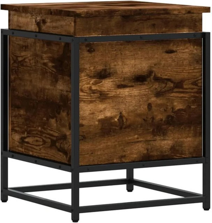 vidaXL Aufbewahrungsbox mit Deckel in Räuchereiche, B/T/H: 40 x 40 x 51,5 cm