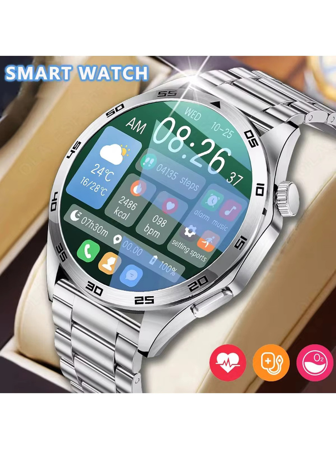 Ola Esporte HW12 Smartwatch für Herren mit AMOLED-Display, GPS-Tracking, Kompass und Bluetooth-Anruffunktion, IP68 wasserdicht, Farbe: Schwarz - Bild 5
