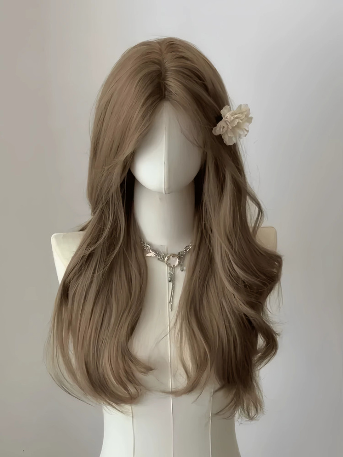 Honigbraune Perücke, gewelltes Haar, 61 cm, Damen - Bild 4
