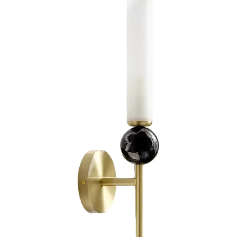 Nordische minimalistische Wandleuchte aus Messing und Marmor in Gold/Weiß mit G9 LED-Leuchtmittel für Wohnzimmer, Schlafzimmer und Treppenhaus - Bild 3