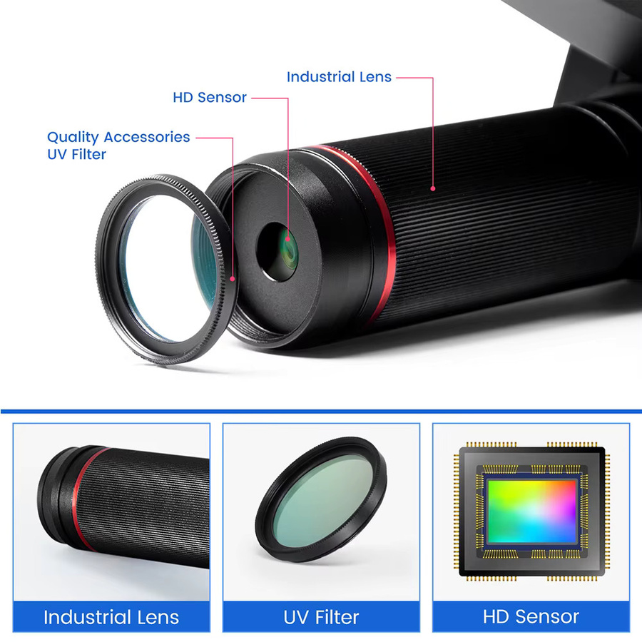 Andonstar AD409 HDMI-Digitalmikroskop mit 10,1 Zoll LCD-Bildschirm, 300X Vergrößerung, USB-Anschluss, Schwarz - Bild 4