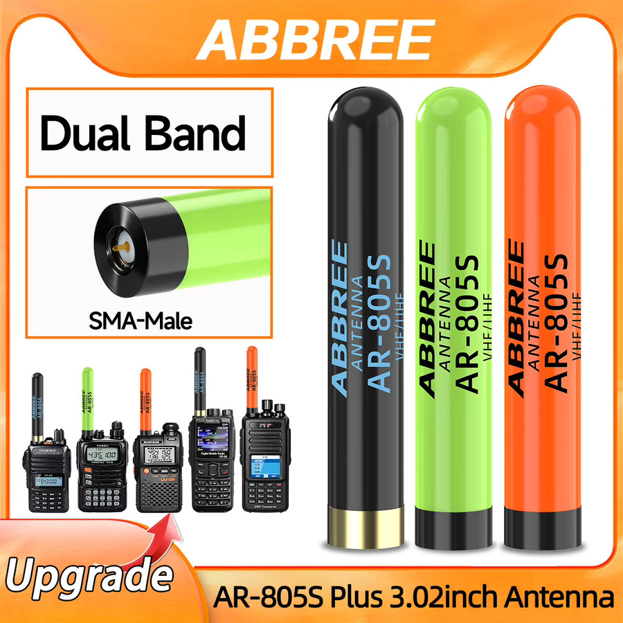 ABBREE AR-805 Plus Walkie-Talkie-Antenne mit hoher Verstärkung, Dualband, SMA-Stecker, Schwarz, kompatibel mit Retevis RT1 RT3S RT3 RT8 RT81 und TYT MD-380/UV8000D Funkgeräten - Bild 6