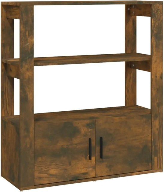 vidaXL Sideboard Räuchereiche in Braun aus Holzwerkstoff, B/T/H: 80 x 30 x 90 cm - Bild 1