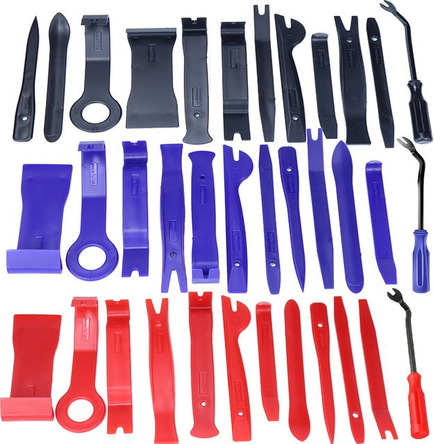 Besper 12-teiliges Auto Tür Clip und Panel Demontage Werkzeug Set aus Kunststoff in Blau und Schwarz - Bild 1