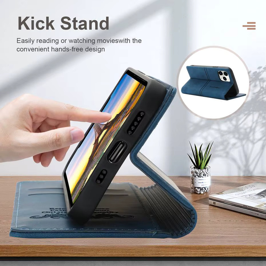 Luxus Leder Handyhülle mit Kartenhalter und Magnetverschluss für Google Pixel 10 9 8 7 6 Pro XL 8A 7A 6A 9Pro 5G als Flip Case Brieftasche in Braun und Blau - Bild 2