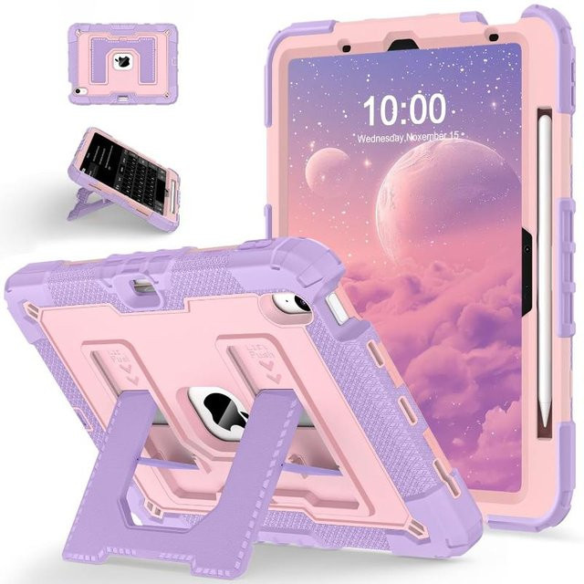 Stoßfeste und kinderfreundliche Schutzhülle für iPad Air 11 Zoll M3/M2, iPad Air 5/4 10,9 Zoll und iPad mini 6/7 8,3 Zoll in Pink - Bild 1