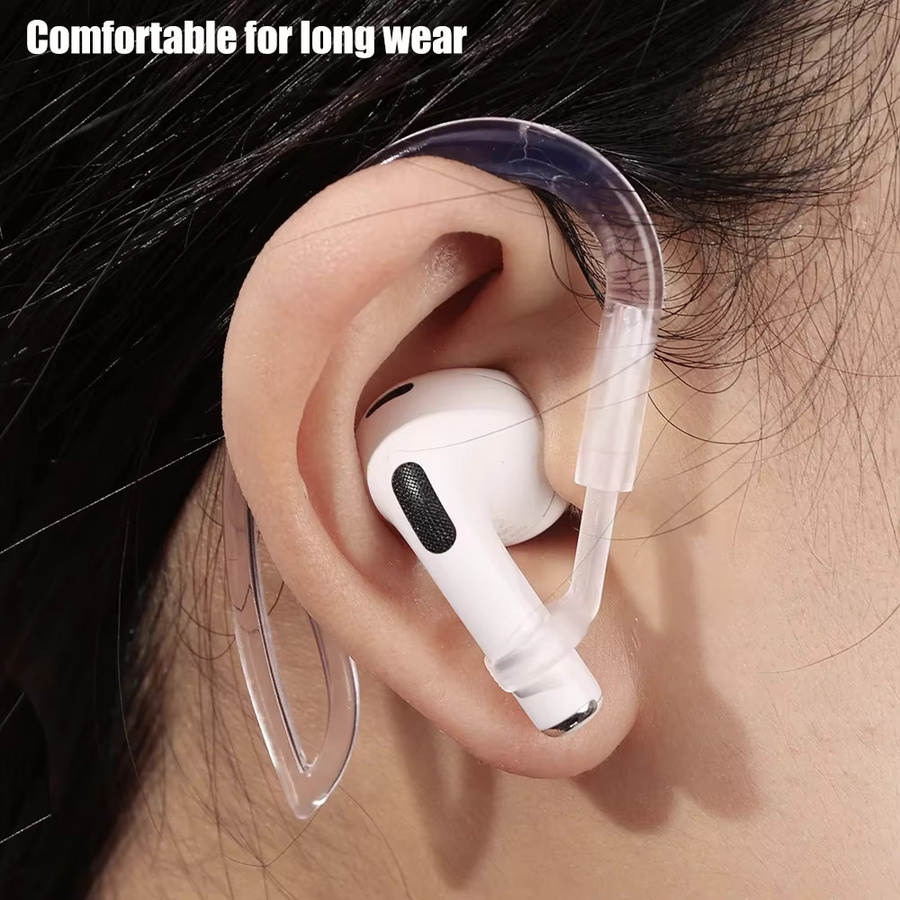 Rutschfeste Silikon-Ohrbügel für Apple AirPods in Transparent, verstellbare Halterung für Sport und Outdoor - Bild 2