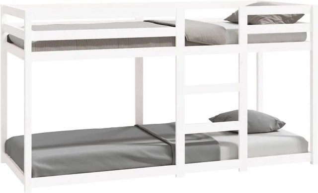 vidaXL Etagenbett aus Massivholz Kiefer in Weiß, B/T/H: 80 x 200 x 177,5 cm - Bild 1
