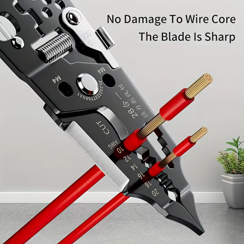 NIUXIANG 28-in-1 Multitool Set: Professionelle 8-Zoll Abisolierzange, Crimper und Drahtschneider für deine Verdrahtungsarbeiten - Bild 4