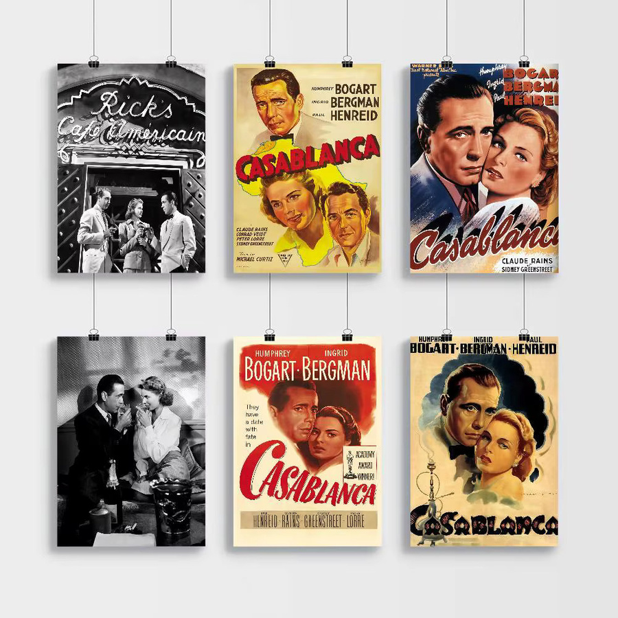 Moetch Casablanca Classics Vintage Poster Wandkunst aus weißem Kraftpapier, B/H: 15 x 15 cm - Bild 3