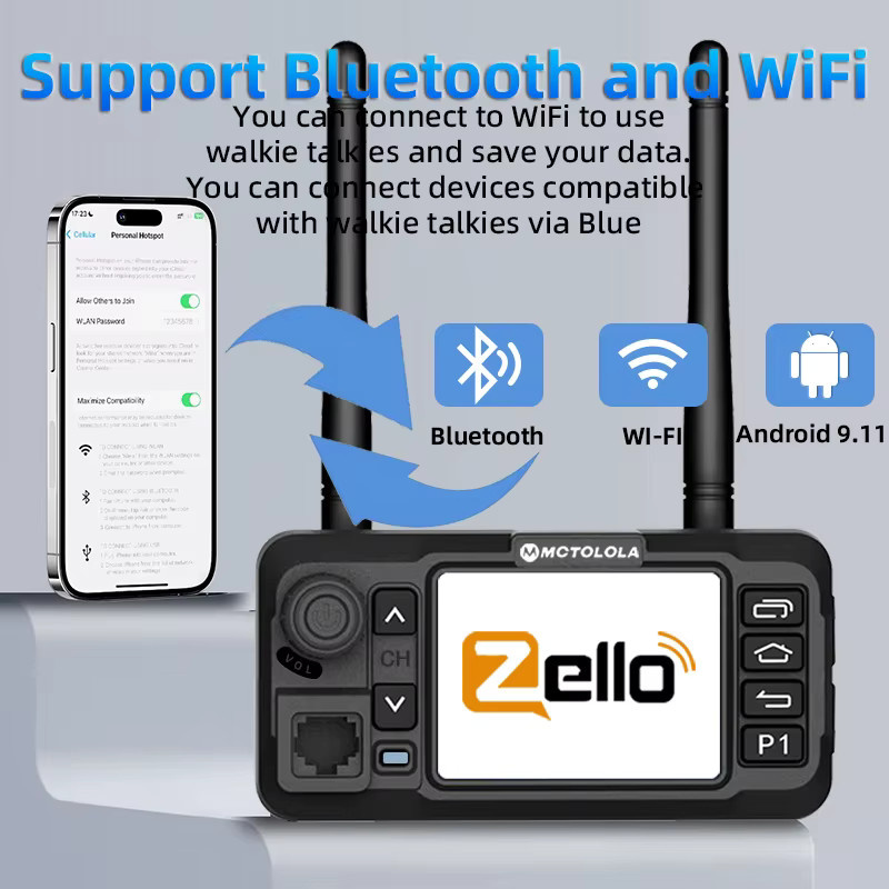 Motorola Mini POC Netzwerk Auto Walkie-Talkie mit Touchscreen, GPS und 4G LTE in Schwarz - Bild 6