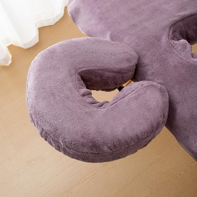 Wolfman 50 Stück Wiederverwendbare Mikrofaser U-förmige Kopfstützenbezüge für Spa und Massageliegen in Purple und Grau - Bild 1