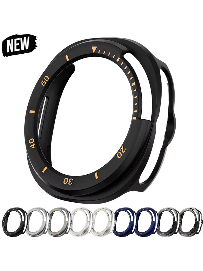 OAKCHARM Schutzhülle für Samsung Galaxy Watch 8, klassisch, Silber, Black - Bild 7