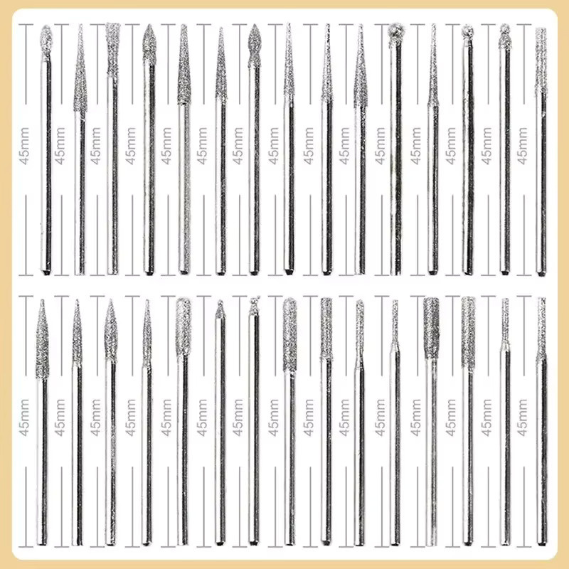 Dremel 30-teiliges Diamantfräser-Set in Silber mit 2,35 mm und 3 mm Schaft inklusive Aufbewahrungsbox für Rotationswerkzeuge und Elektroschleifer - Bild 4