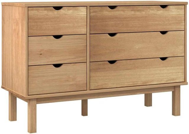 vidaXL Kommode OTTA aus Massivholz Kiefer in Braun, B/T/H: 113,5 x 39,5 x 73 cm - Bild 1