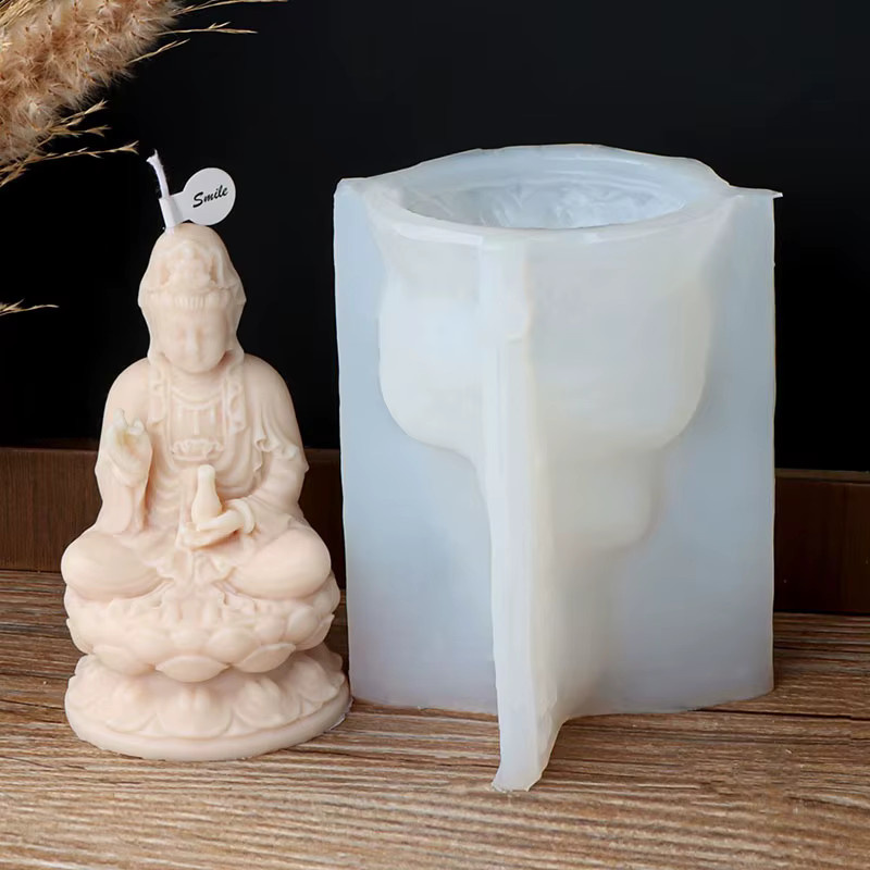 Silikonform für 3D Buddha Guanyin Duftkerzen und Gipsfiguren in abstrakter Skulptur-Optik zur Tischdekoration - Bild 2