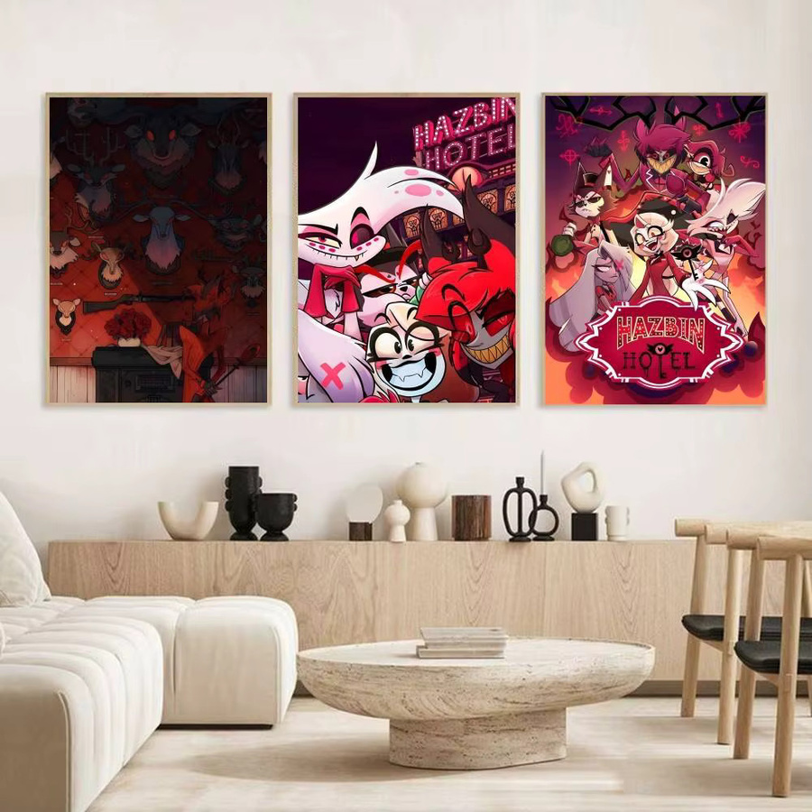Selbstklebendes Hazbin Hotel Poster aus Papier in Mehrfarbig für deine Wandgestaltung - Bild 3