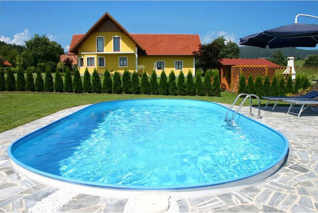 Summer Fun Stahlwand Pool-Set FARO Einbaubecken Oval in Blau, B/T/H: 600 x 320 x 120 cm - Bild 1