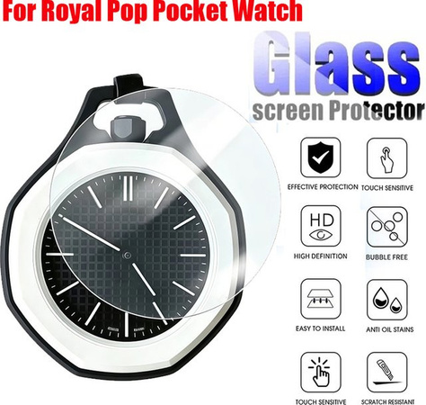 Swatch Displayschutzfolie für X AP Royal Pop Taschenuhr, Glas, Schwarz