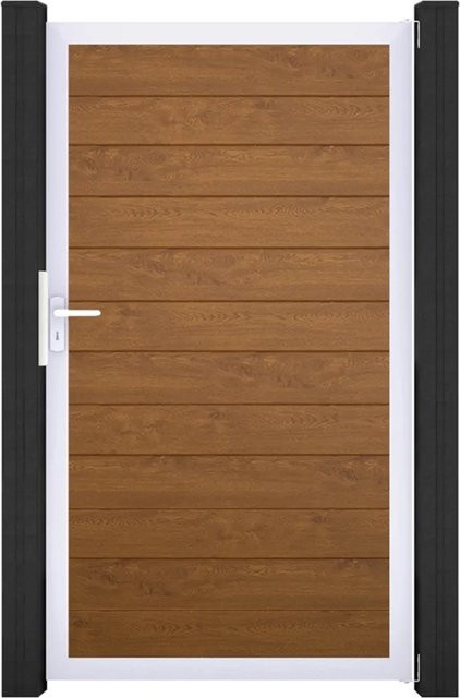 GroJa Tor Basicline Schmal 1-flügelig Golden Oak Rahmen EV1 B: 100 cm, H: 180 cm - Bild 1