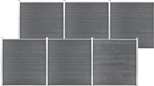 vidaXL Gartenzaun aus WPC in Grau, B/H: 1045 x 186 cm - Bild 1