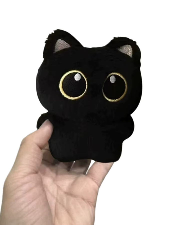 Potdemiel Schwarze Katze Plüschtier Schlüsselanhänger, Schwarz - Bild 7