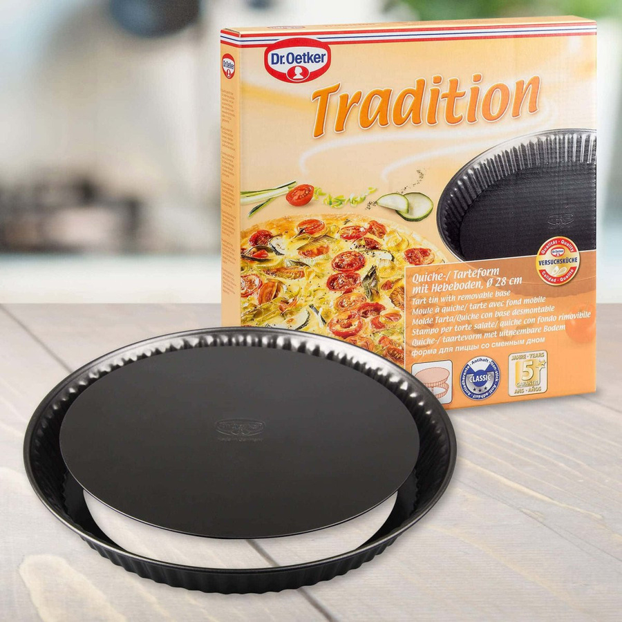 Dr. Oetker Quiche- und Tarteform Tradition mit Hebeboden, Schwarz, Durchmesser: 28 cm - Bild 2