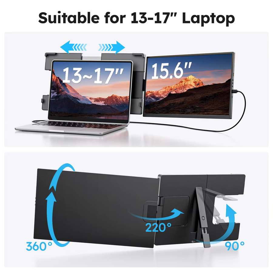 Dopesplay Tragbarer Monitor 15,6 Zoll Full HD IPS Zweiter Bildschirm in Schwarz für PC und Laptop - Bild 6
