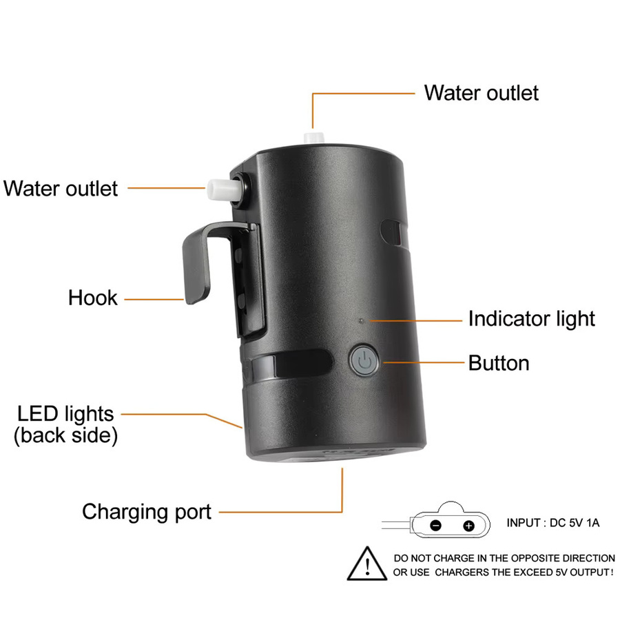 LOFAM Tragbare Elektrische Outdoor Dusche mit Wiederaufladbarer Pumpe für Camping, Wandern und Reisen - Bild 4