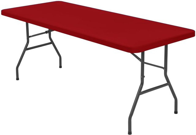 RTTIME Elastische Tischdecke aus Spannstoff für Klapptische in Rot, B/T: 122 x 76 cm - Bild 1