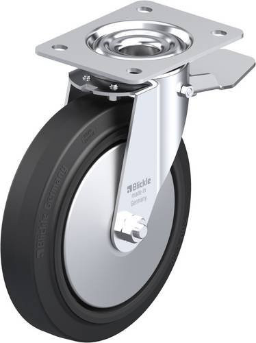 Blickle Lenkrolle LE-POEV 200KA-ST-FA mit Feststeller in Schwarz und Grau, Rad-Durchmesser: 200 mm, Tragfähigkeit: 300 kg - Bild 1