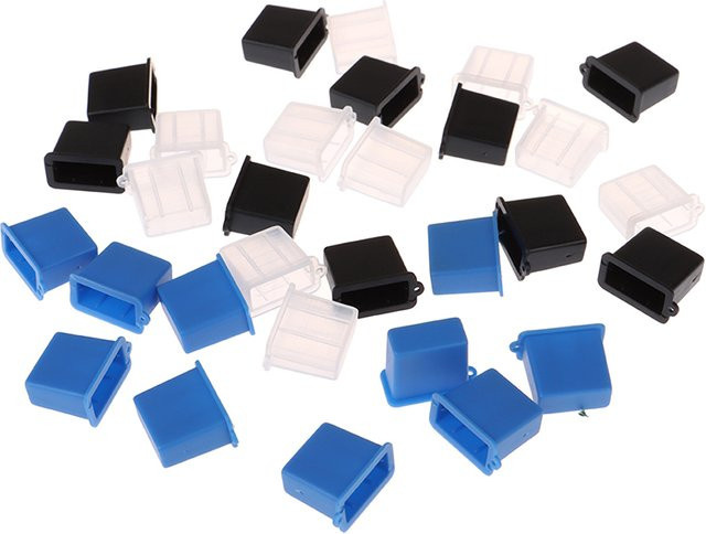 10 Stück USB Typ A Anti-Staub-Schutzstopfen in Transparent und Multicolour - Bild 1