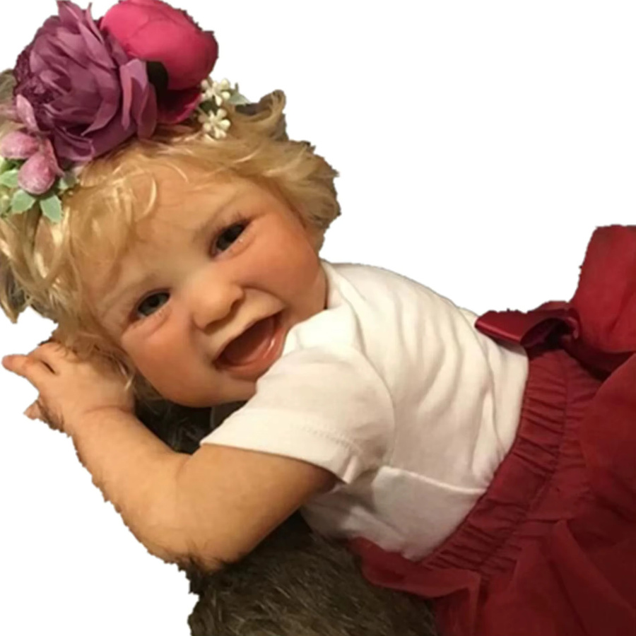 NPK Reborn Mädchen-Babypuppe, Silikon, 55 cm, Bunt - Bild 3