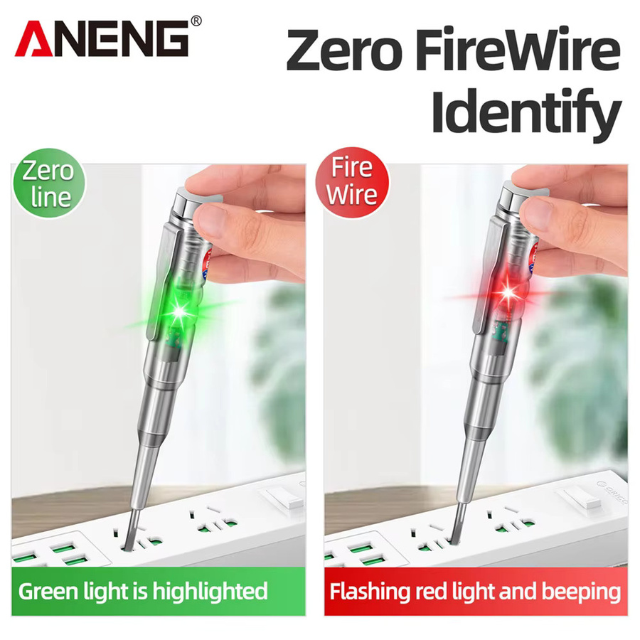 ANENG B14 Universal Spannungsprüfer Schraubendreher 24-250V mit induktiver Messung, Kontrollleuchte und Ton-Licht-Alarm - Bild 3