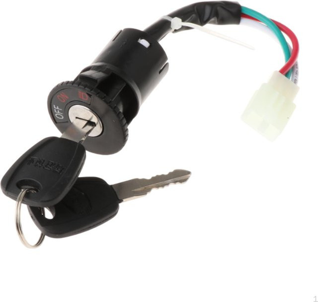 E-Bike Power Locks Ein-/Ausschalter Verriegelung mit Zündschlüssel, 3 Kabel, Schwarz, Hobbies mall - Bild 1