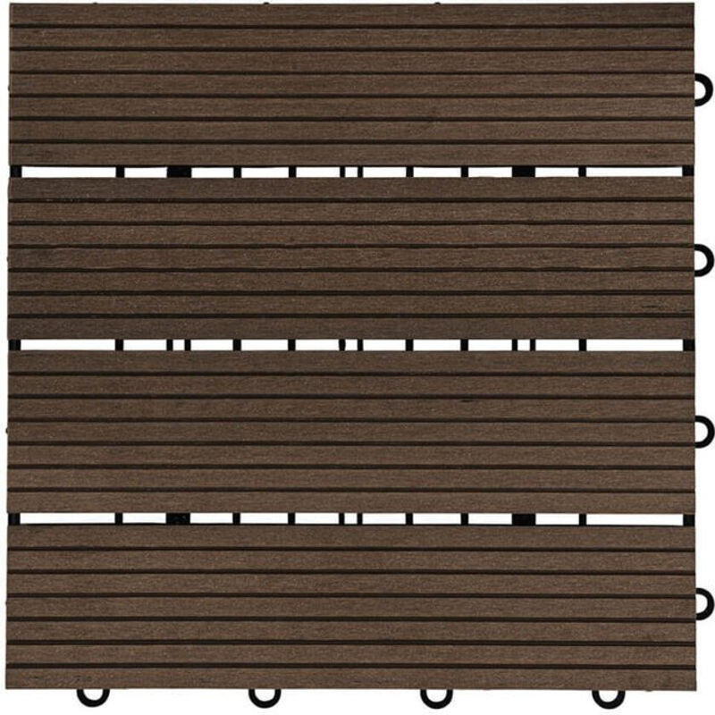 HOME DELUXE WPC Klickfliese BAVARO Dunkelbraun 6 m² 11 Fliesen B/B: 30 x 30 cm - Bild 1