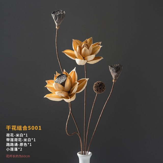 Brilliantlife Getrocknetes Lotusblumen-Bouquet mit natürlichen Lotus-Samenkapseln in Braun für die Zen-Dekoration - Bild 1