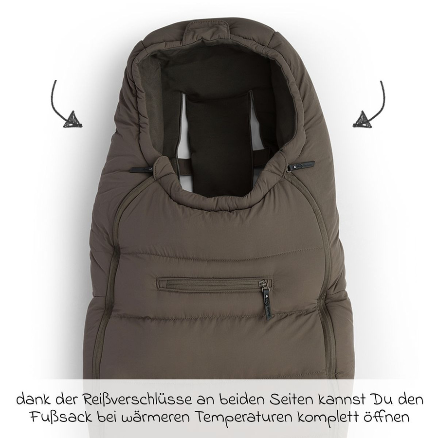 Nuna 2-teiliges Winter-Kinderwagen-Set mit Fußsack und Handschuhen aus Wolle in Grün und Braun - Bild 5