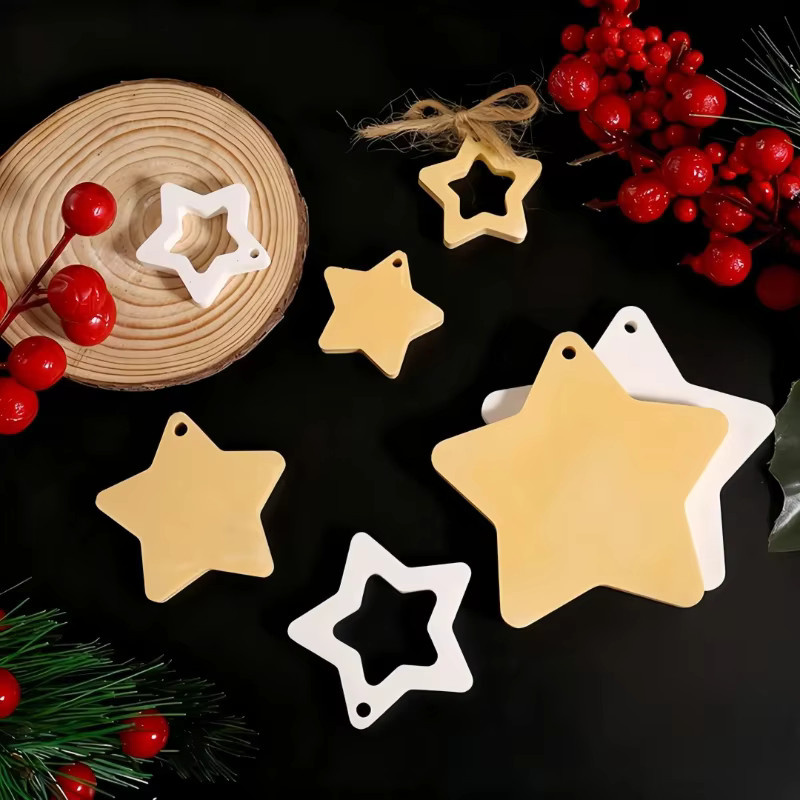 Silikonform für DIY Weihnachtssterne aus Gips zur kreativen Gestaltung von Hängedekorationen - Bild 2