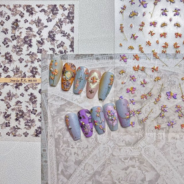 NAILFYOU Nail Art Aufkleber, Narzissen, Schwarz-Weiß, Mehrfarbig - Bild 1