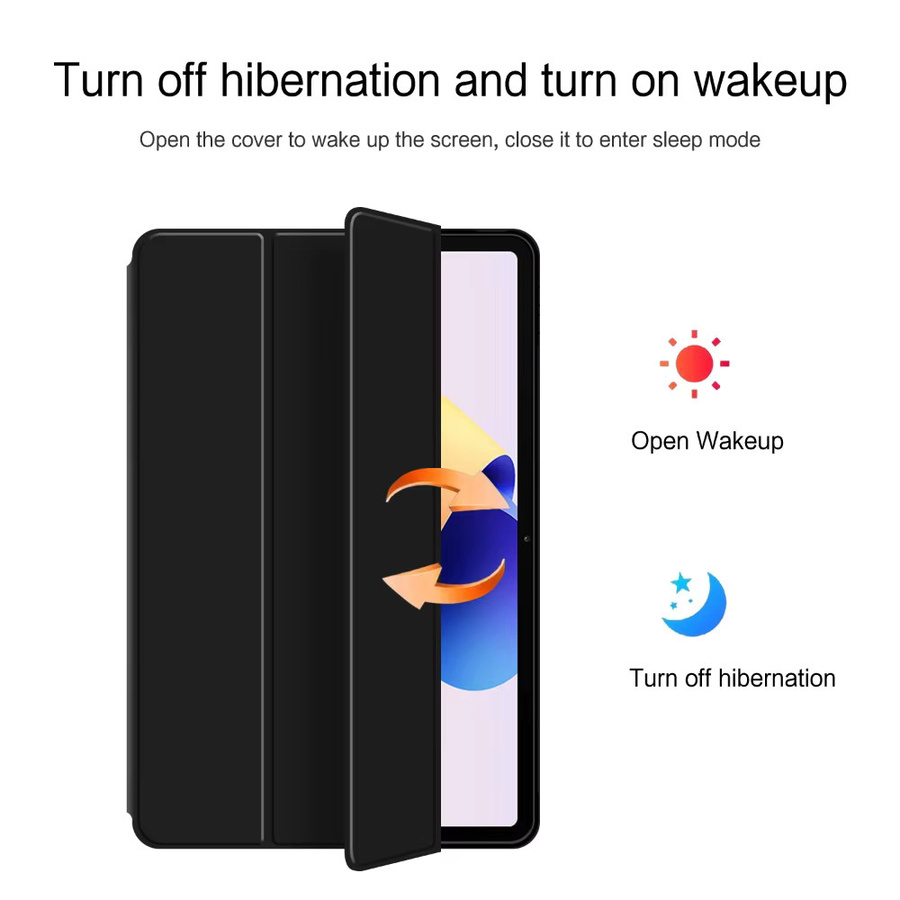 Smart Case für Xiaomi Redmi Pad 2 Pro 12,1 Zoll 2025 in Schwarz mit magnetischem Lederständer und weicher TPU-Rückschale - Bild 3