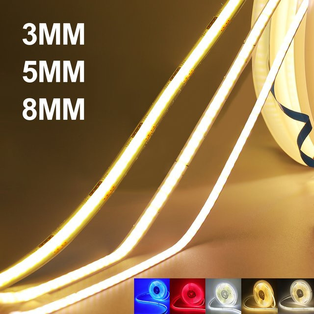 XUNATA COB-LED-Streifen mit 320 LEDs, flexibles weißes LED-Band mit hoher Dichte, 5 V, selbstklebend - Bild 1