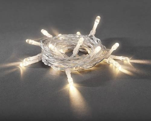 Konstsmide Mini-Lichterkette für innen mit 30 warmweißen LEDs, batteriebetrieben, transparent - Bild 1