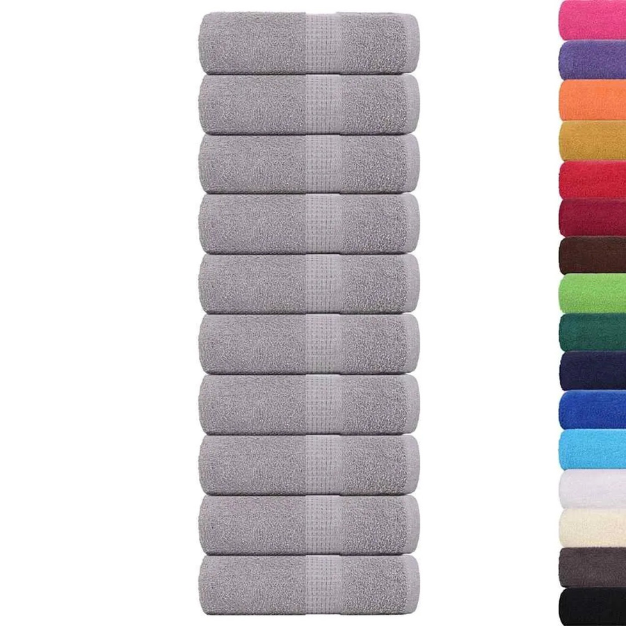 vidaXL Gästetücher 10er Set aus 100% Baumwolle in Grau, B/H: 30 x 50 cm, 360 g/m² - Bild 2