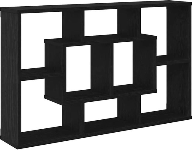 vidaXL Wandregal in Schwarz und Eichen-Optik aus Holzwerkstoff, B/H/T: 85 x 52,5 x 16 cm - Bild 1