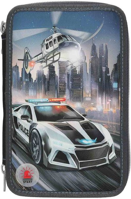 Depesche 3-Fach Federtasche LED Monster Cars, Multicolor, B: 7,5 cm, T: 13 cm, H: 20 cm - Bild 1
