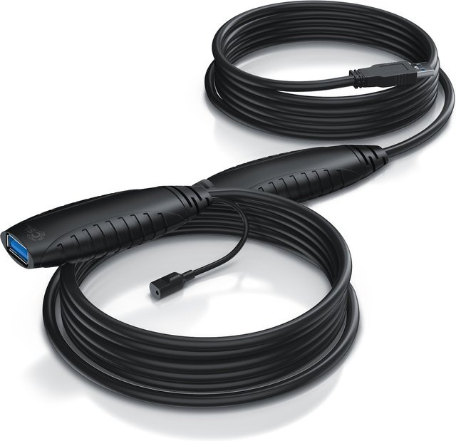CSL USB 3.2 Gen1 Repeaterkabel Aktiv Verlängerungskabel mit USB-C, Schwarz, Länge: 10 m - Bild 1