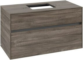 V&B Waschtischunterschrank Collaro in Stone Oak, B/T/H: 100 x 54,8 x 50 cm, mit mittiger Waschtischplatzierung - Bild 1